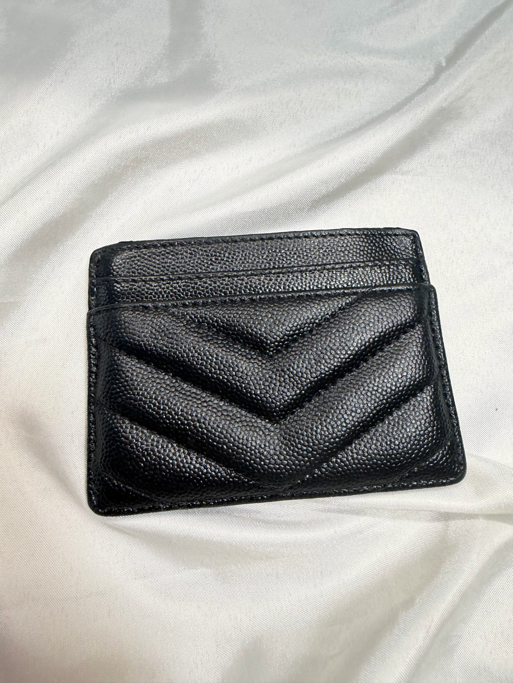 Yves Saint Laurent Cassandre Matelasse Card Case in Black