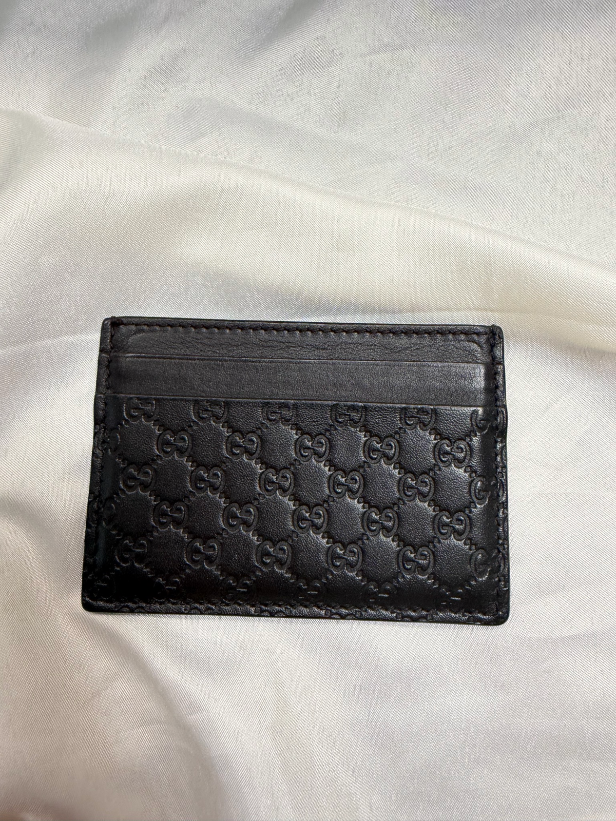 Gucci Monogram Guccissima Card Holder in Dark Brown