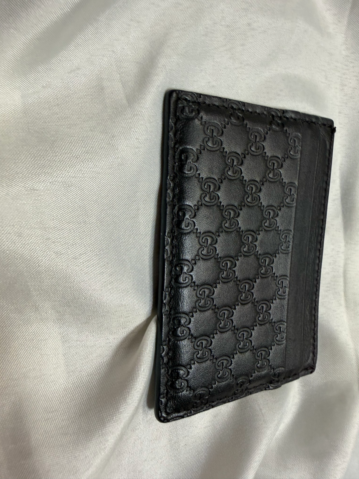 Gucci Monogram Guccissima Card Holder in Dark Brown