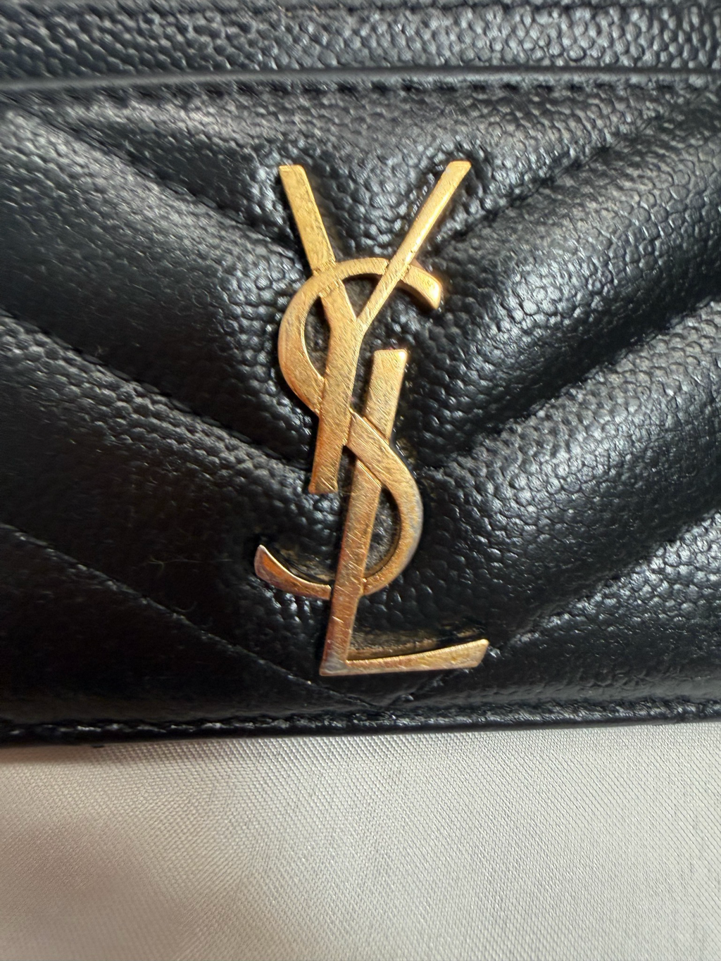 Yves Saint Laurent Cassandre Matelasse Card Case in Black