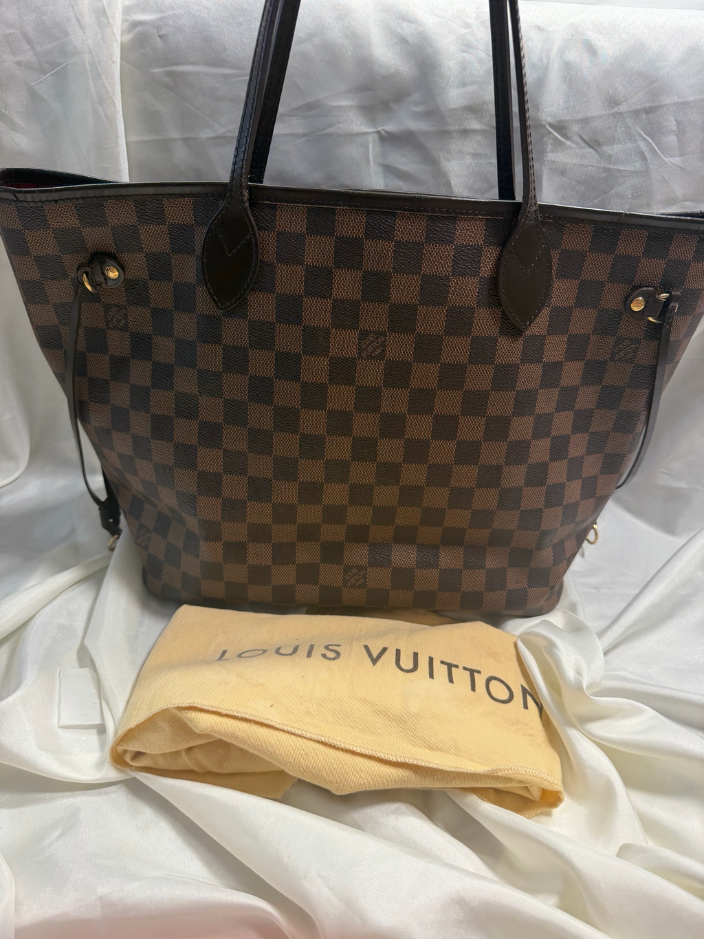 Louis Vuitton Damier Ebene Neverfull Mm Tote Shoulder Bag