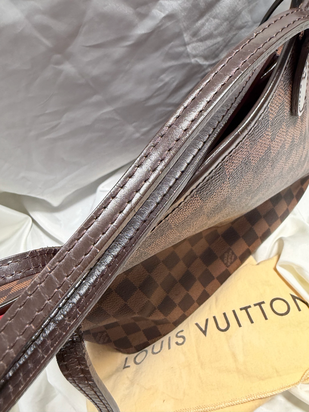 Louis Vuitton Damier Ebene Neverfull Mm Tote Shoulder Bag