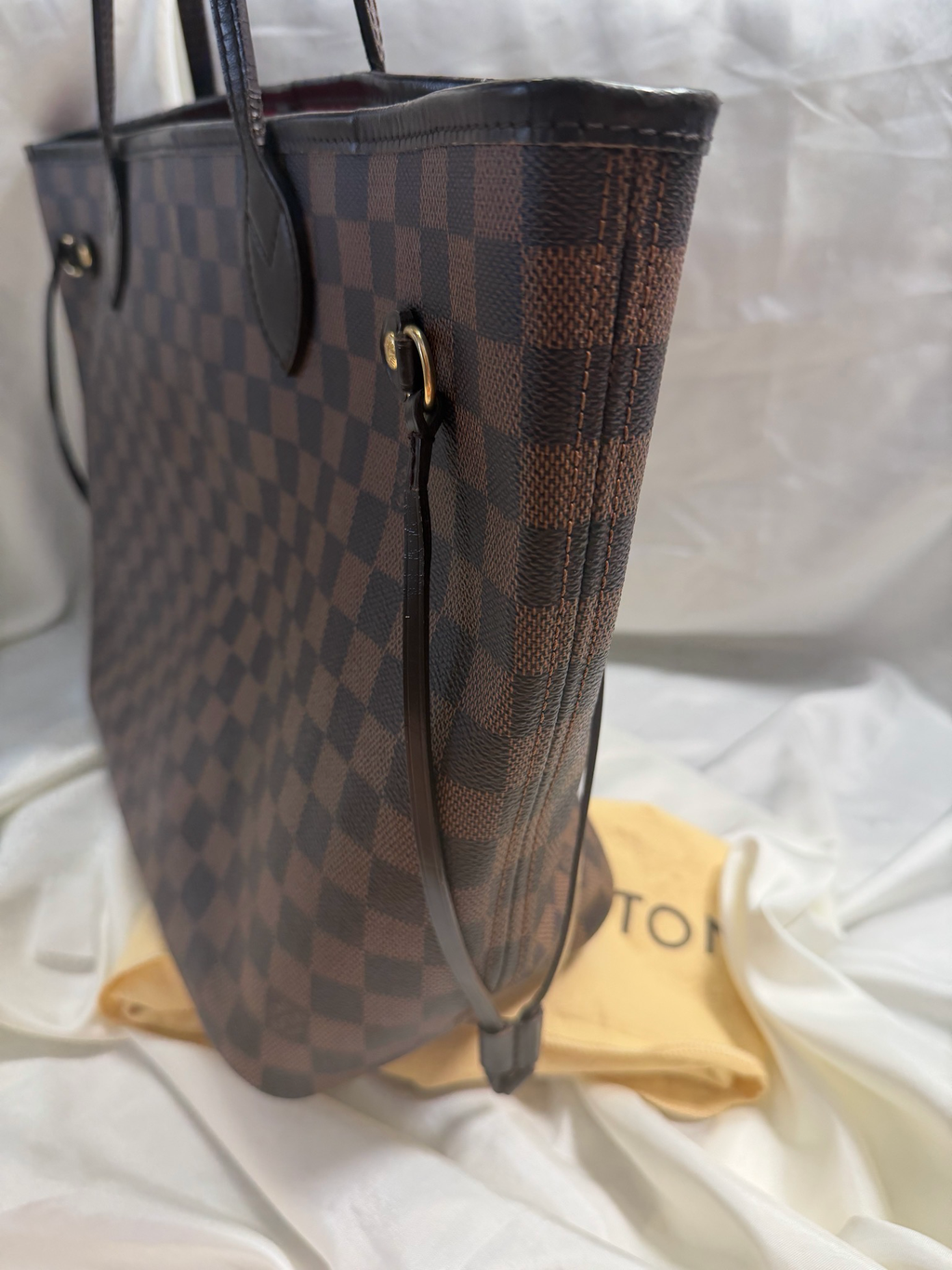 Louis Vuitton Damier Ebene Neverfull Mm Tote Shoulder Bag