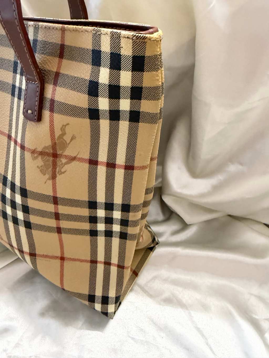 Burberry Top Handle Haymarket Check Tote With Wallet