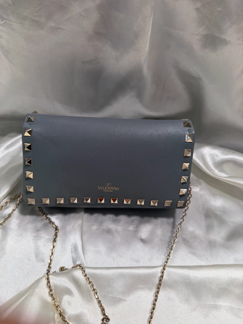 Valentino Rockstud Flap Wallet on Chain Crossbody Sling
