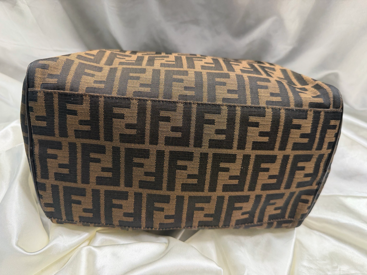 Fendi Boston Zucca Bowler Satchel Chef Tote Top Handle