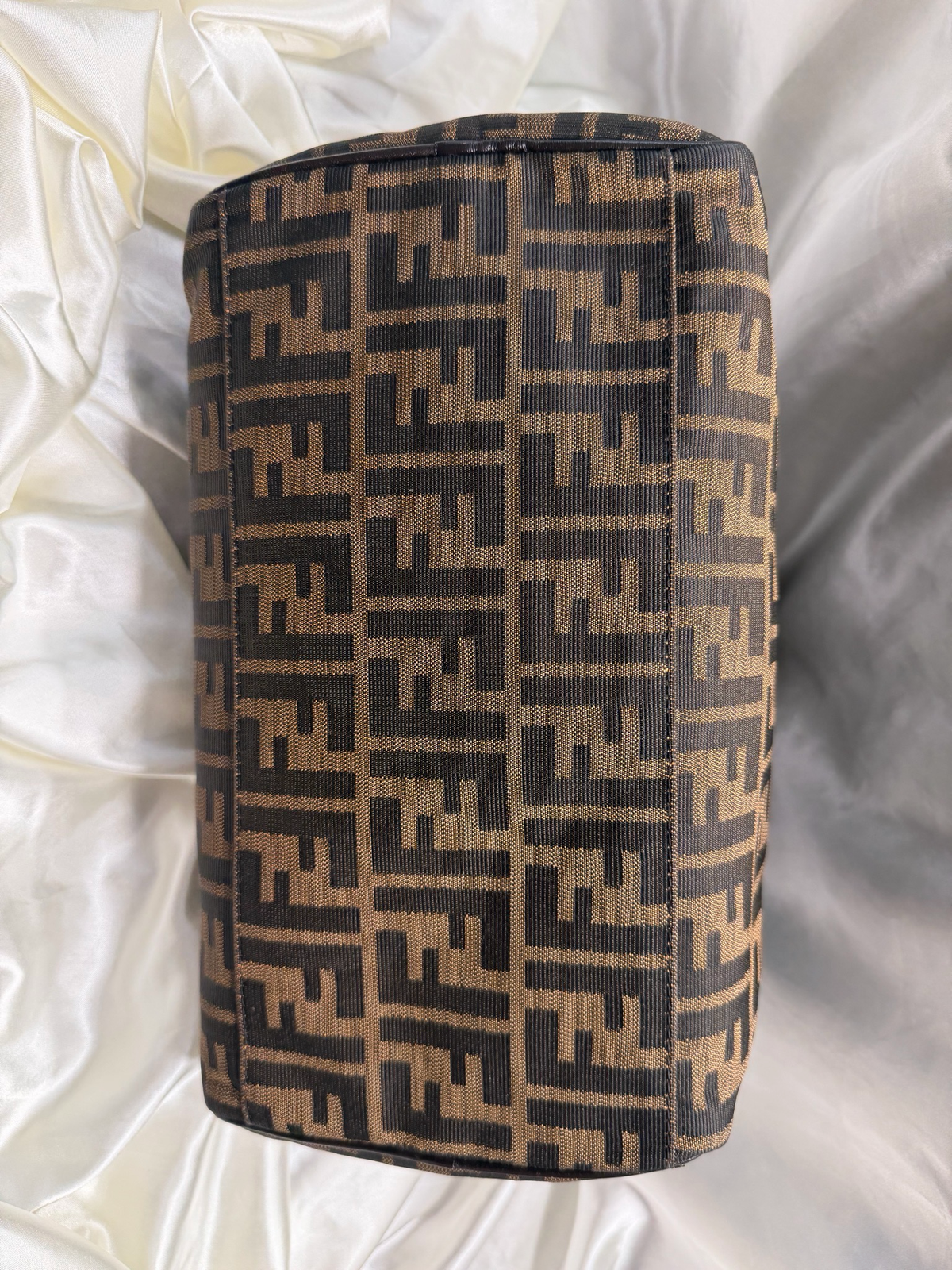 Fendi Boston Zucca Bowler Satchel Chef Tote Top Handle