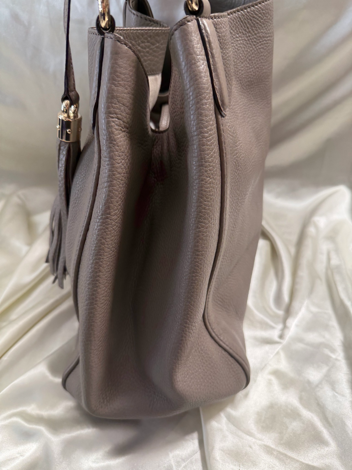 Gucci Pebbled Leather Soho Tassel Tote