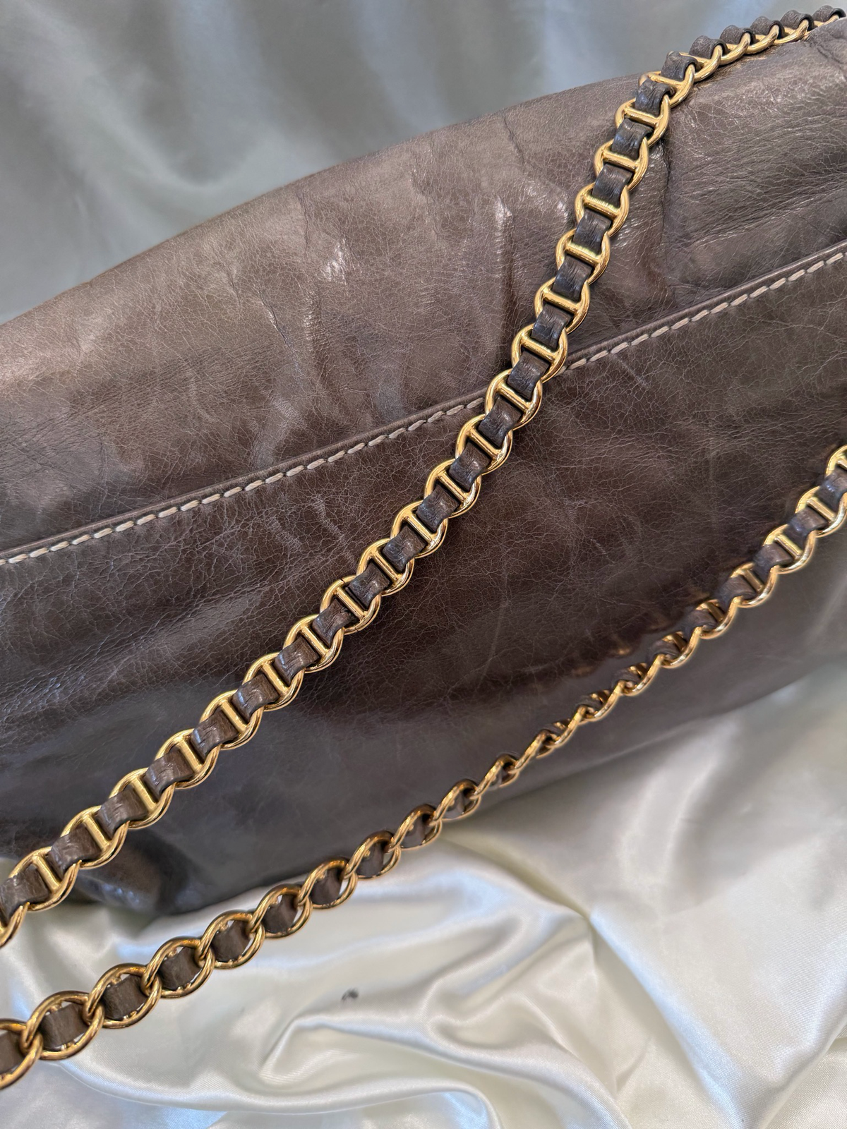 Prada Vitello Shine Pushlock Chain Strap Crossbody