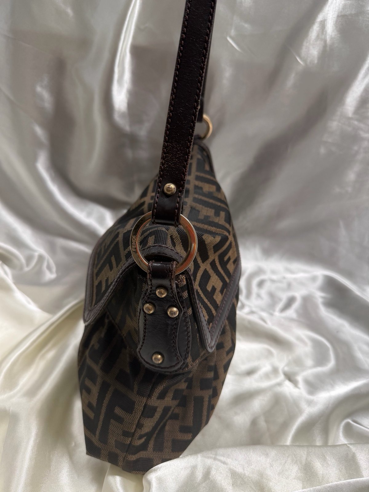 Fendi Zucca Monogram Hobo Chef Small Shoulder Bag