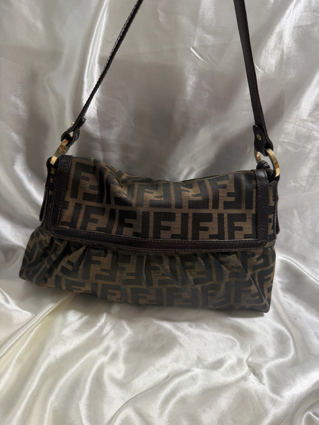 Fendi Zucca Monogram Hobo Chef Small Shoulder Bag