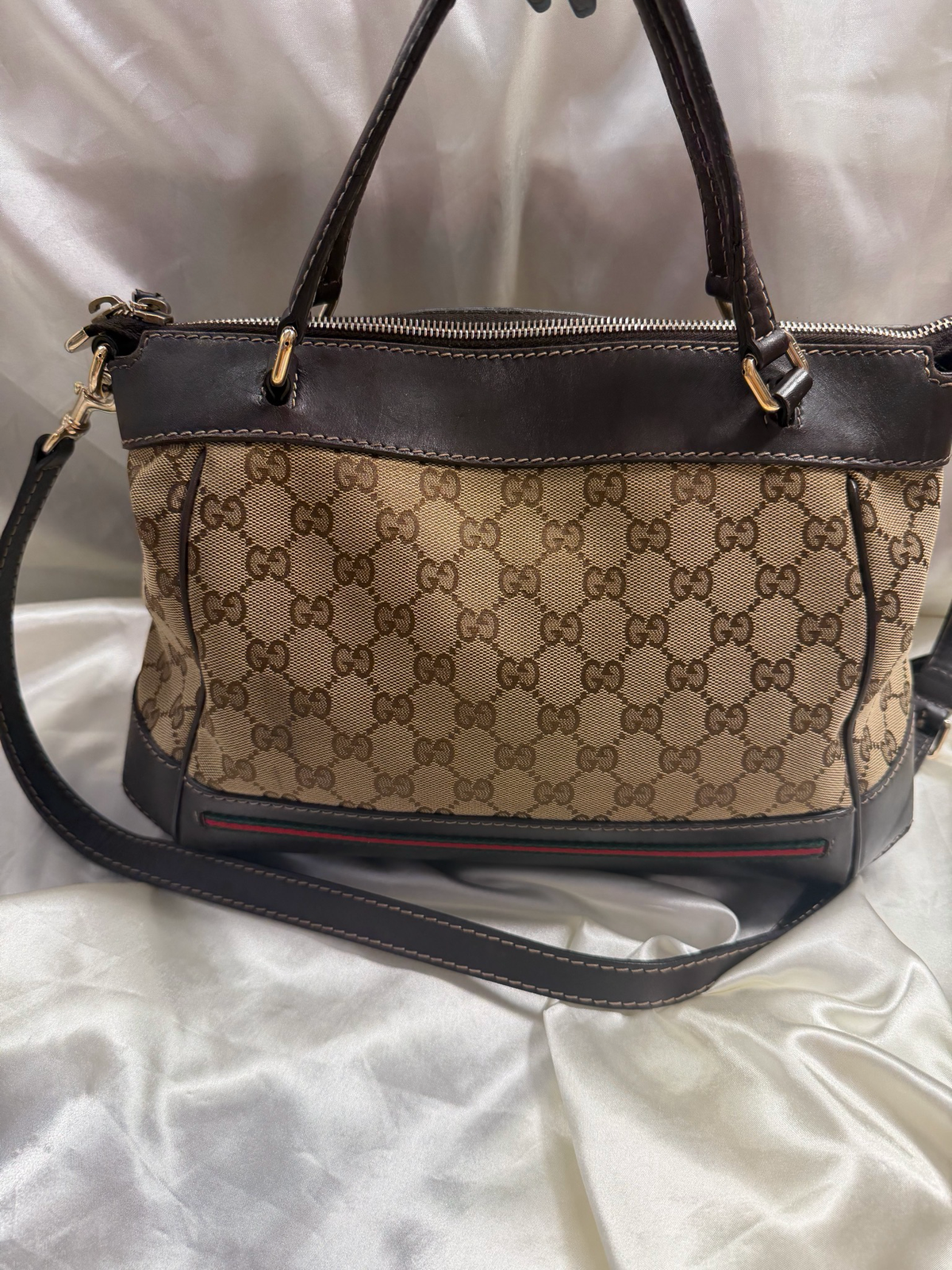 Gucci Princy Zipper Tote Crossbody Sling