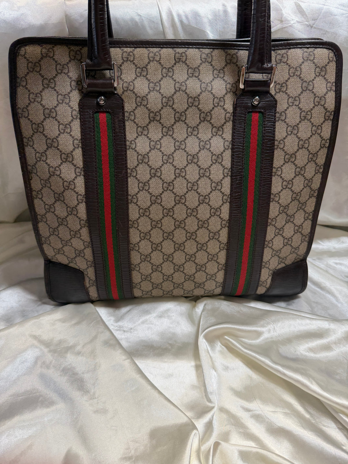 Gucci Monogram Supreme Web Vertical Travel Tote