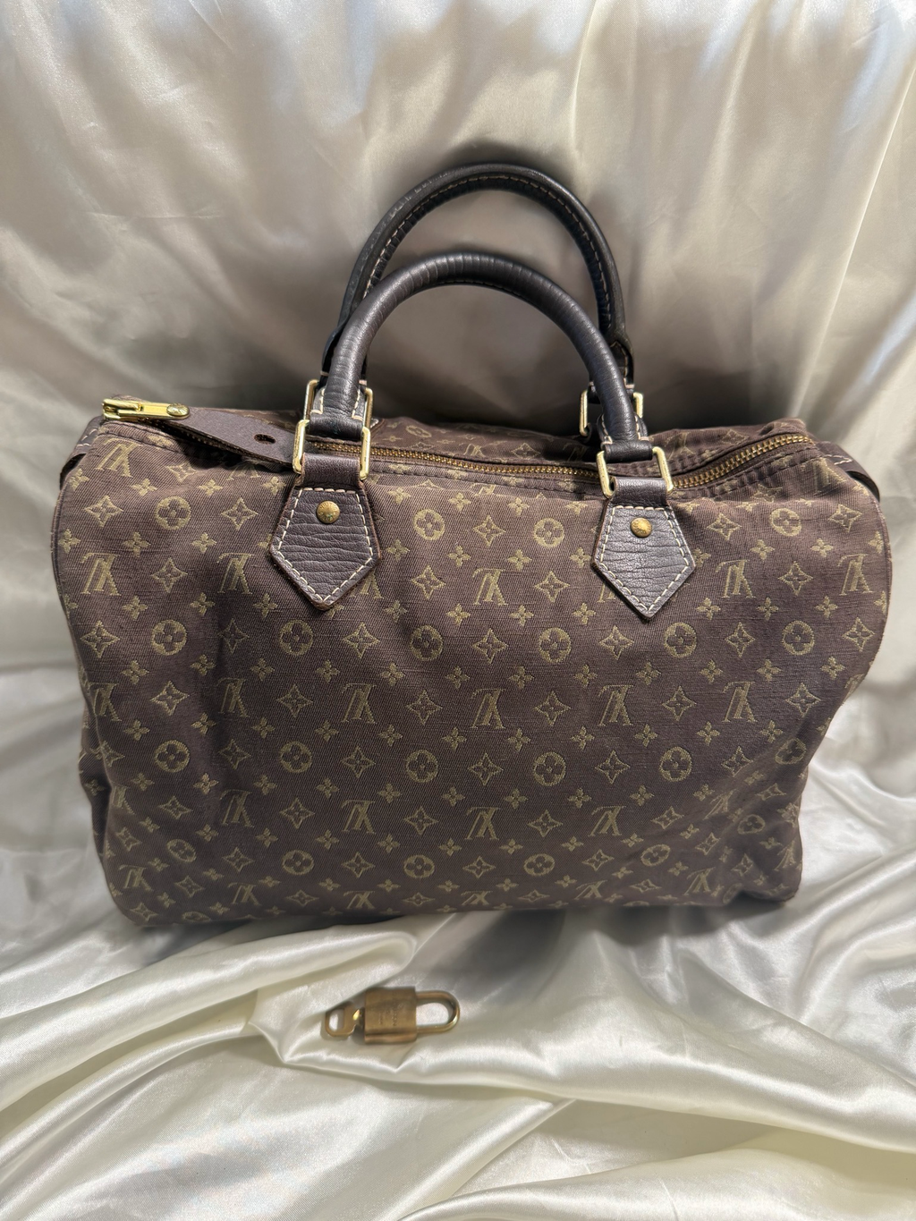 Louis Vuitton Mini Lin Speedy Satchel 30 Boston Bowler