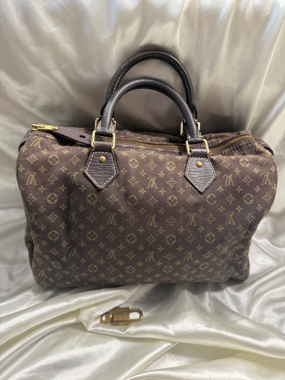 Louis Vuitton Mini Lin Speedy Satchel 30 Boston Bowler