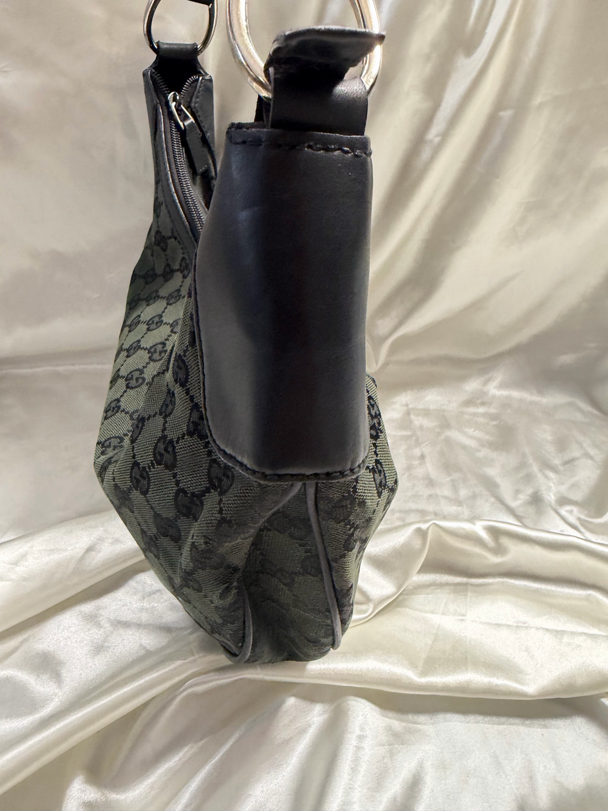 Gucci Monogram Canvas Hobo Half Moon Shoulder Bag
