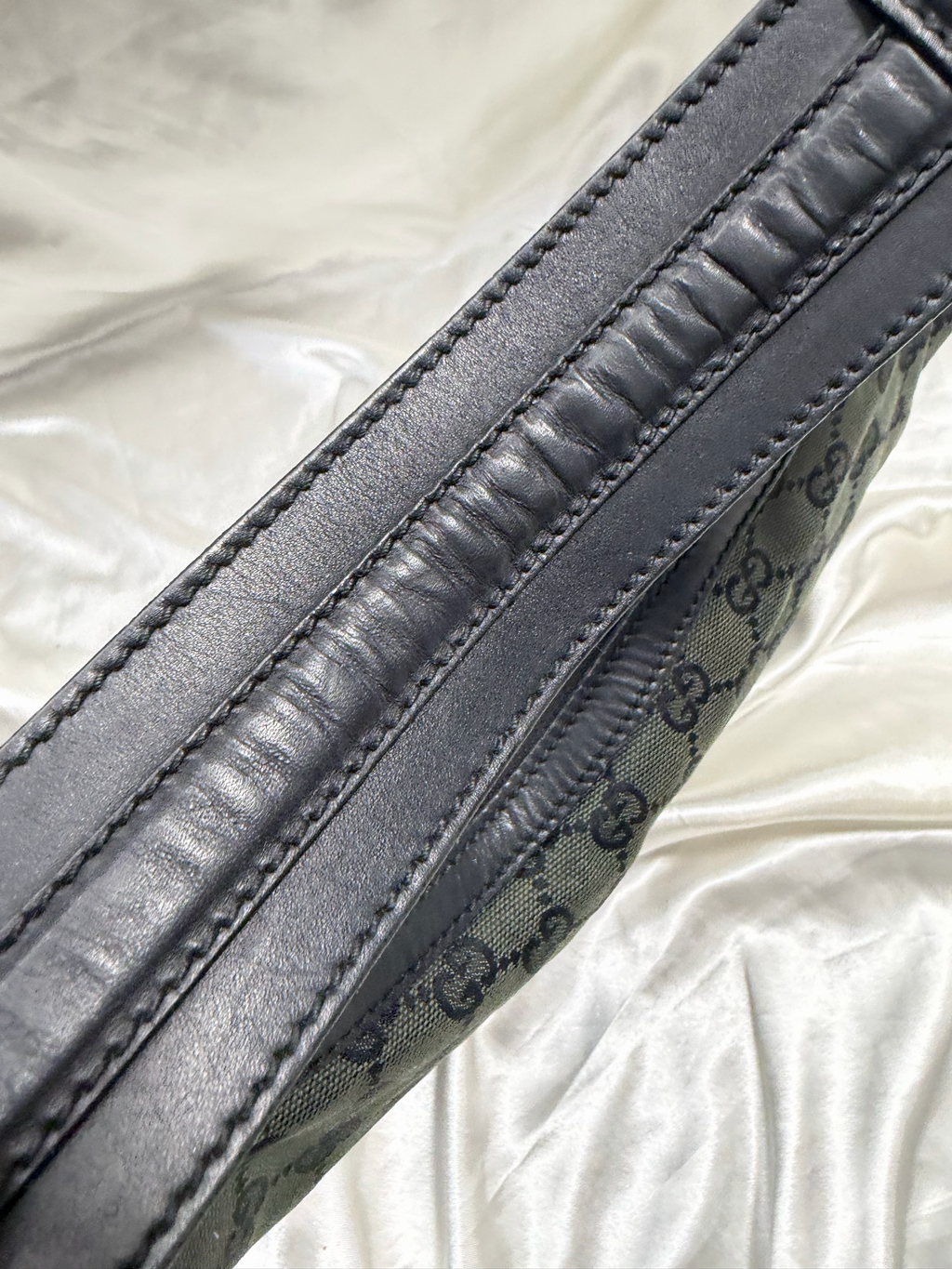 Gucci Monogram Canvas Hobo Half Moon Shoulder Bag