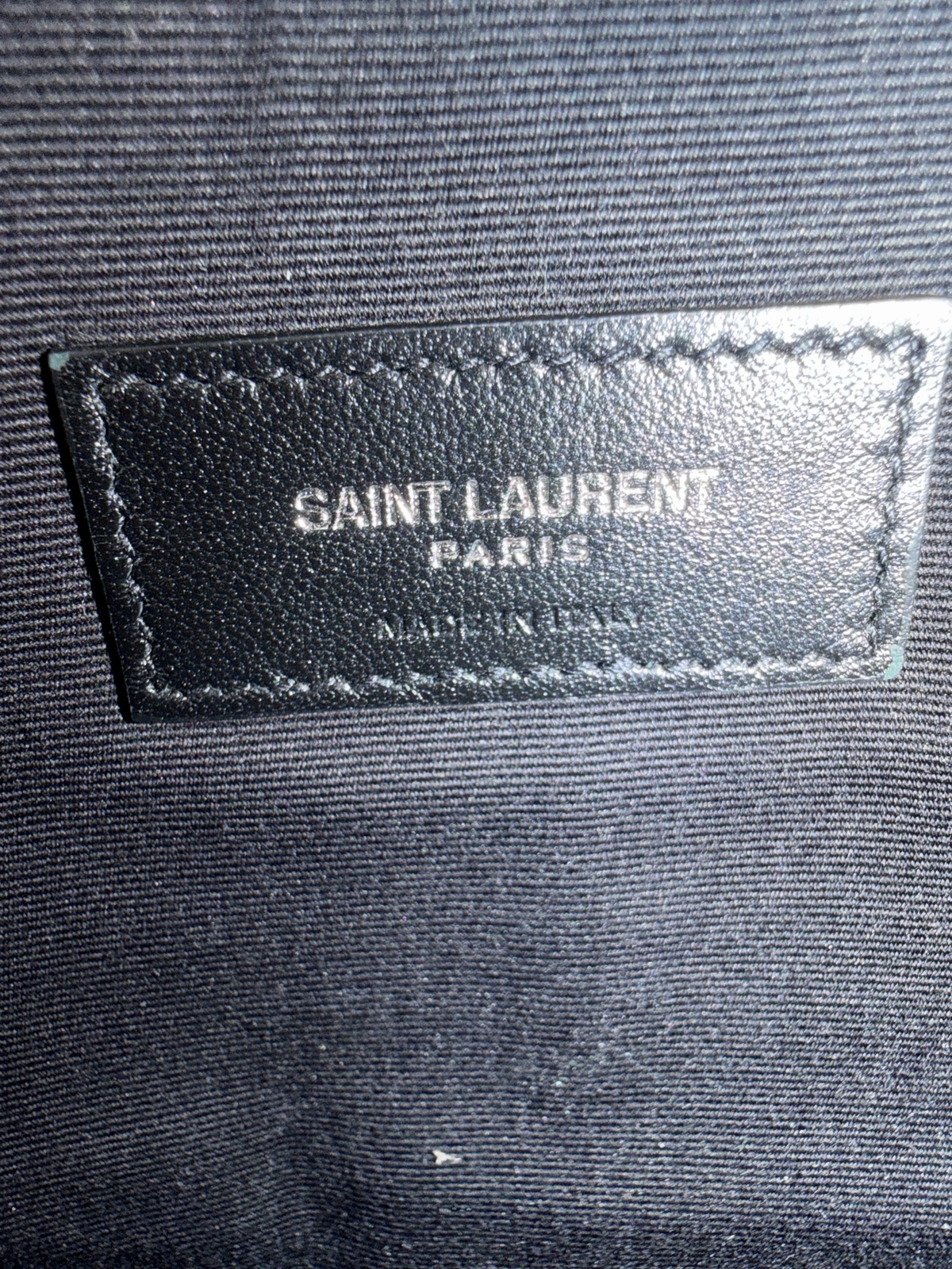 Yves Saint Laurent Matelasse Chevron Zipper Clutch in Black