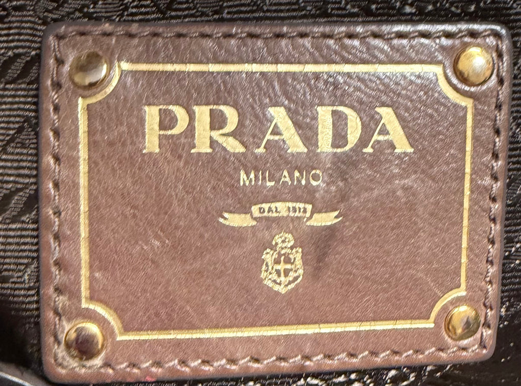 Prada Vitello Shine Hobo Shoulder Bag