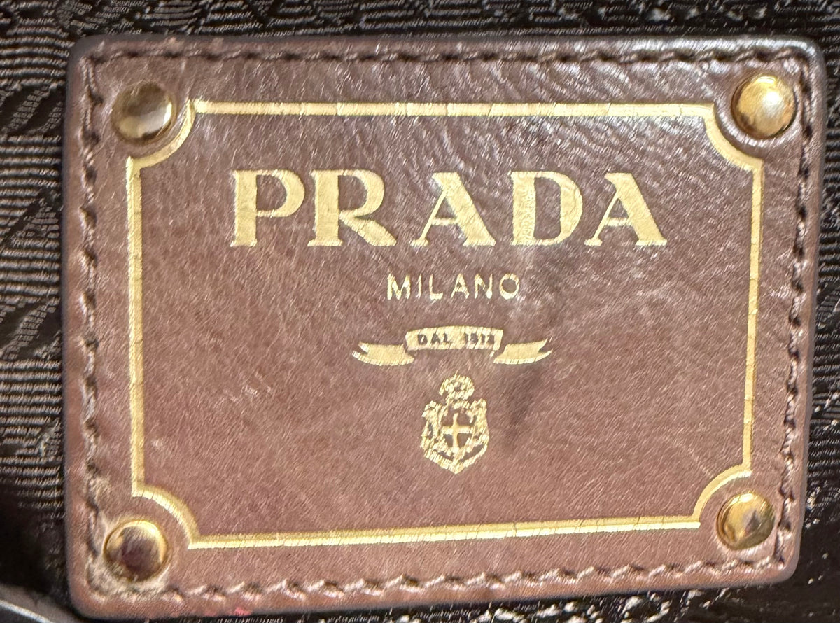 Prada Vitello Shine Hobo Shoulder Bag