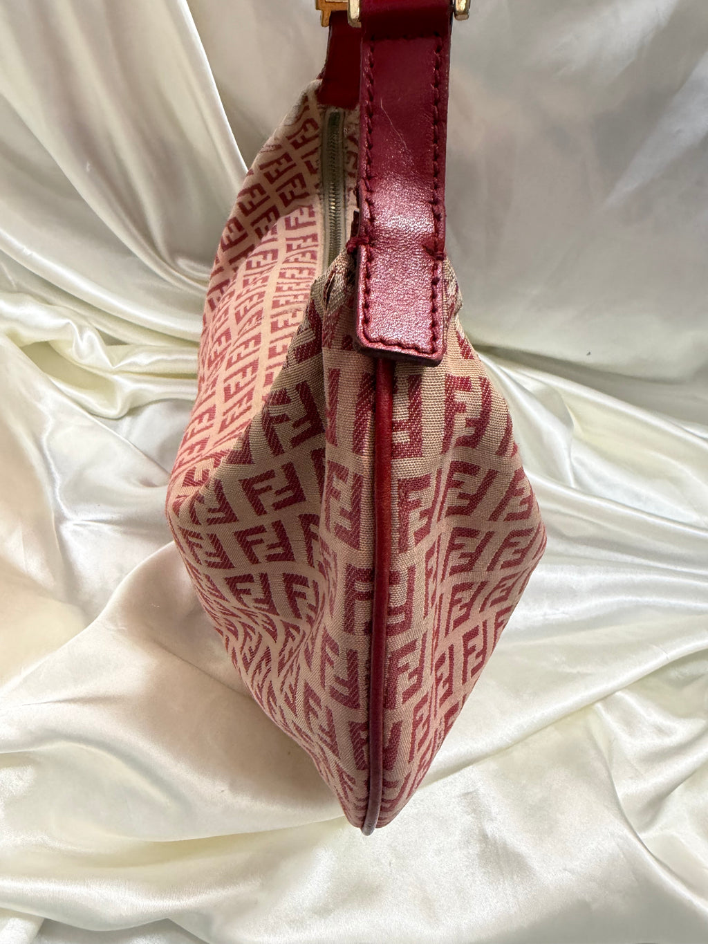 Fendi Zucchino Hobo Halfmoon Shoulder Bag