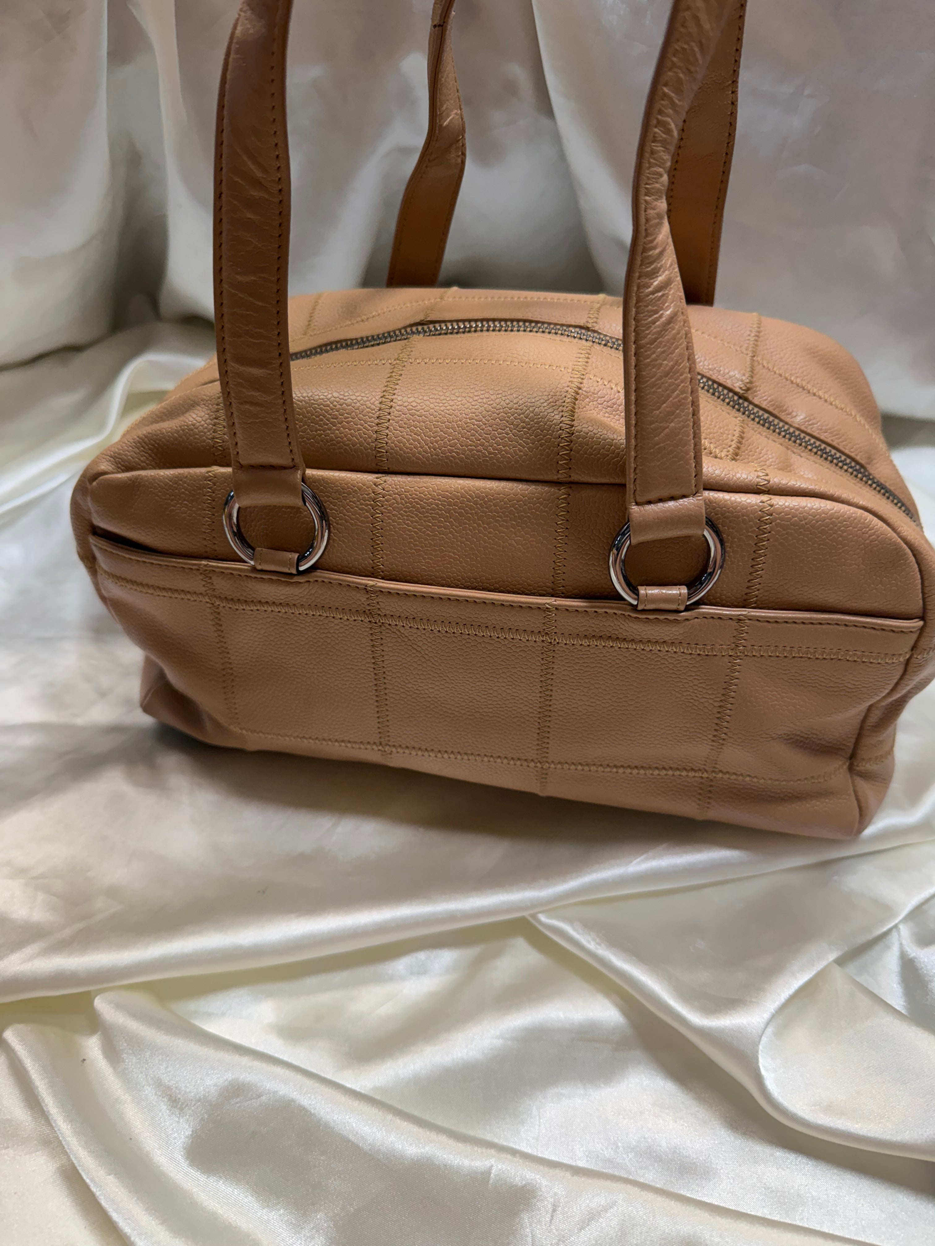 Chanel Stitch Bowler Boston Quilted Chocolate Bar