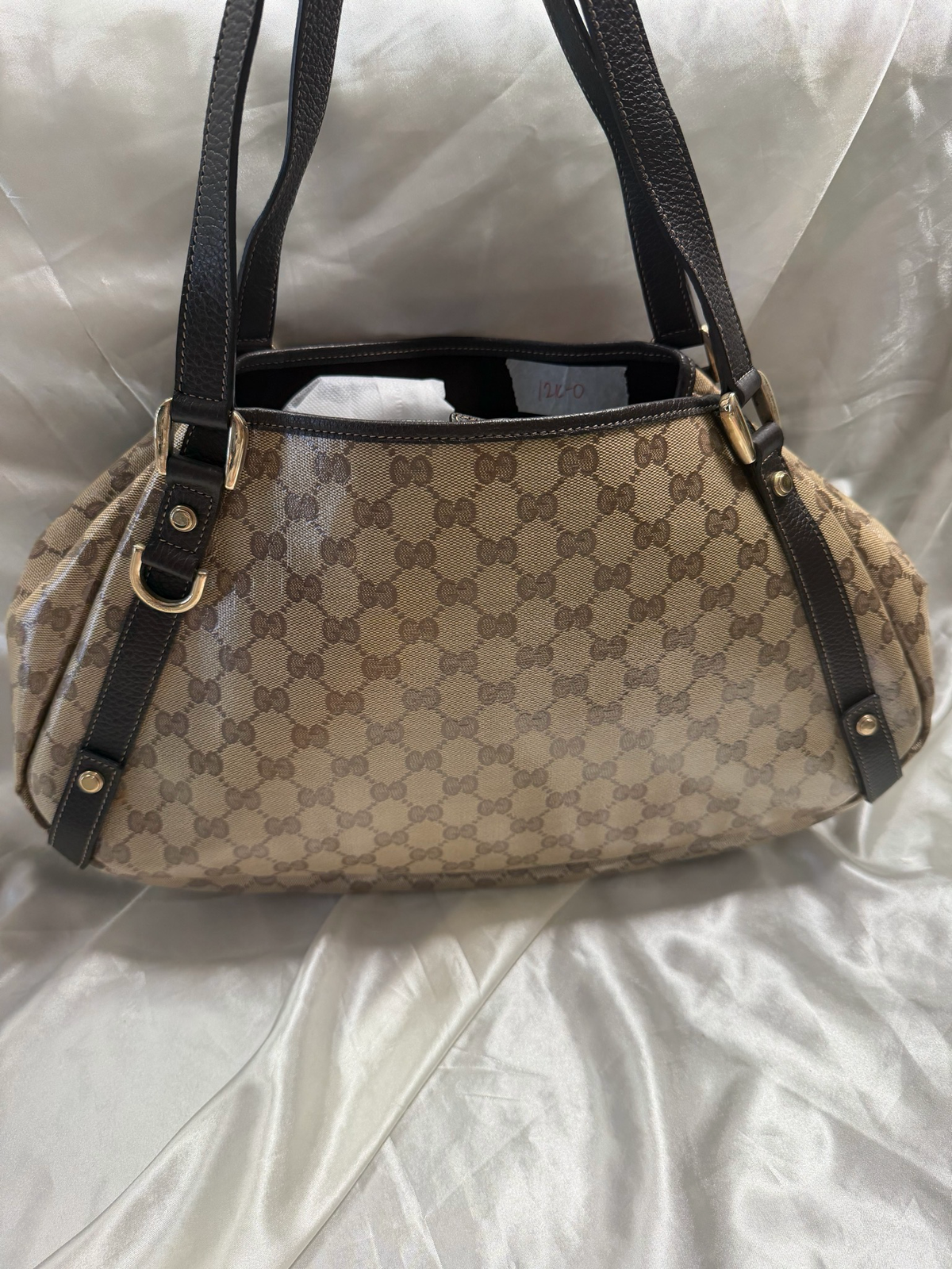 Gucci Monogram Canvas Abbey Imprime Tote Shoulder Bag