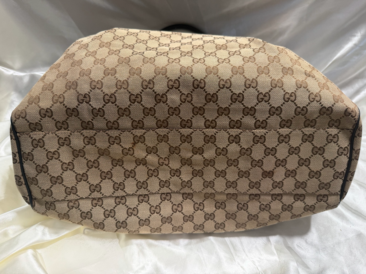 Gucci Monogram Canvas Sukey Large Tote Shoulder Bag in Black