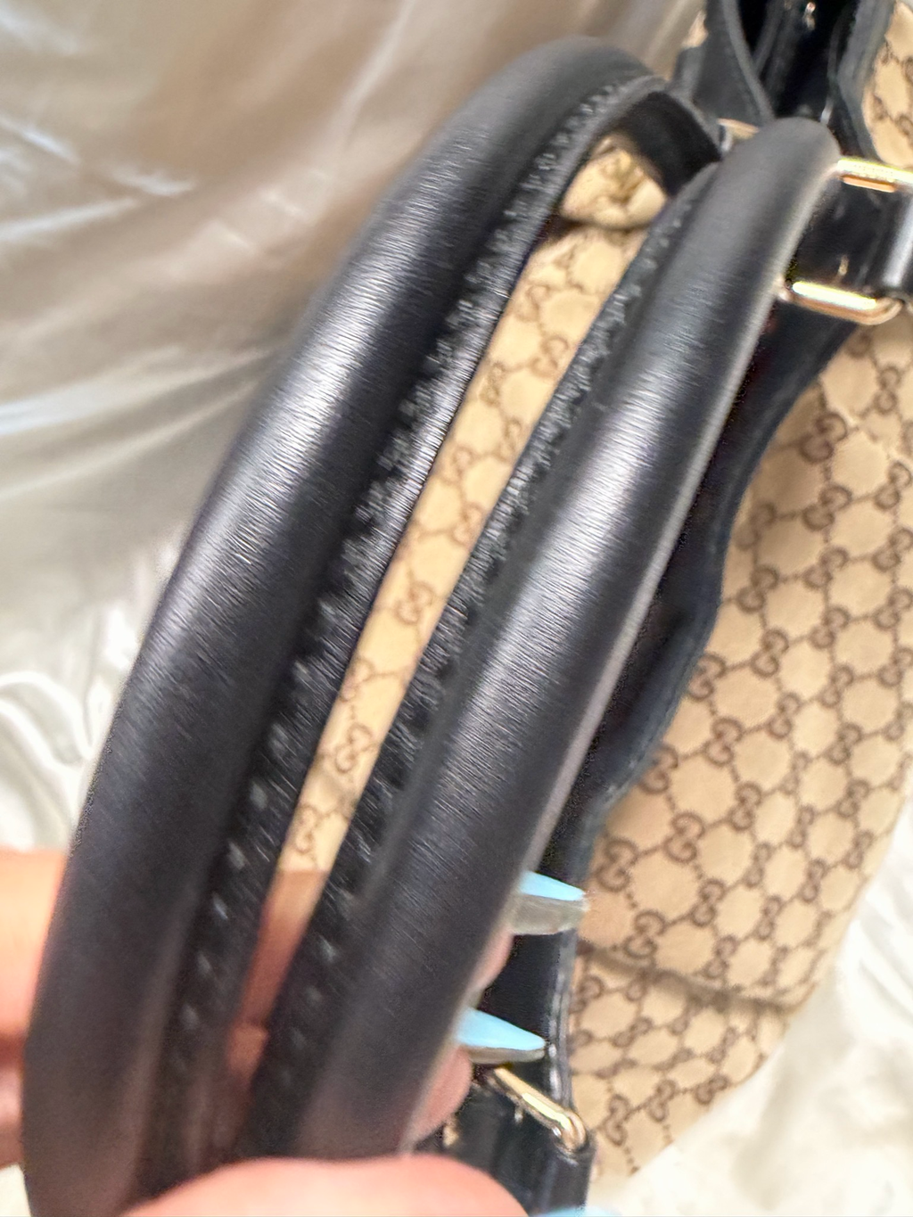 Gucci Monogram Canvas Sukey Large Tote Shoulder Bag in Black