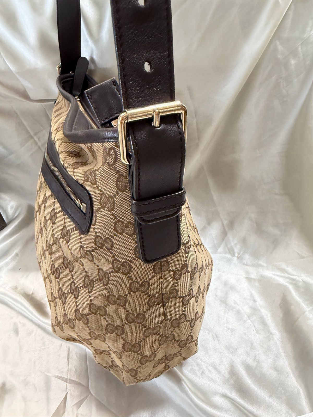 Gucci Monogram Canvas Messenger Sling Bag