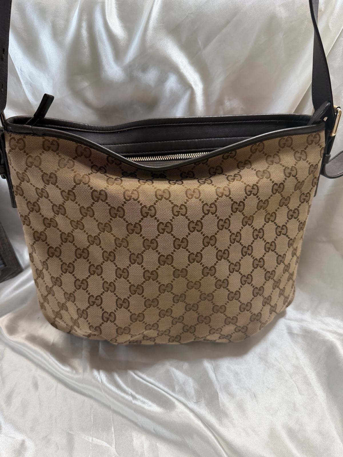 Gucci Monogram Canvas Messenger Sling Bag