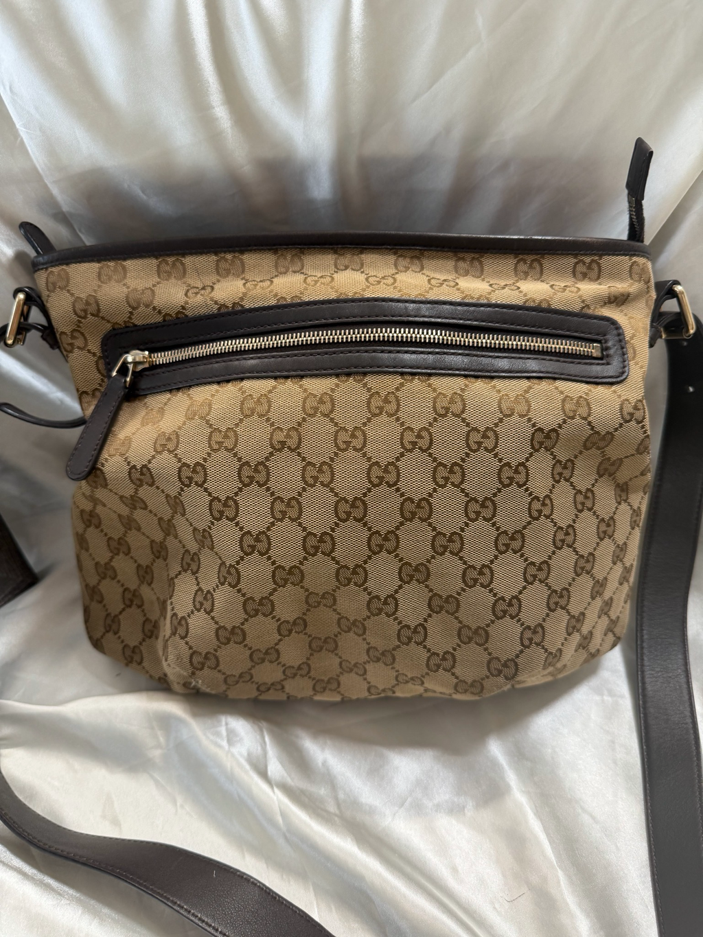 Gucci Monogram Canvas Messenger Sling Bag