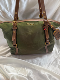 Prada Nylon Tessuto Jacquard Tote Shoulder Bag