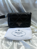 Prada Quilted Spectrum Messenger Flap Crossbody Sling in Black