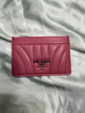 Prada Quilted Card Case Holder in Pink