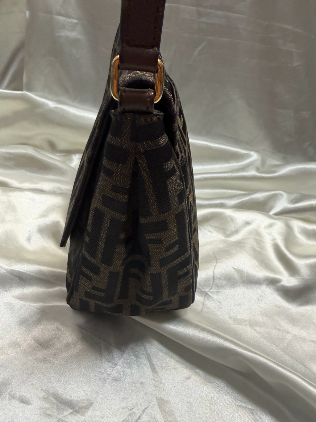 Fendi Zucca Tobacco Messenger Crossbody Sling