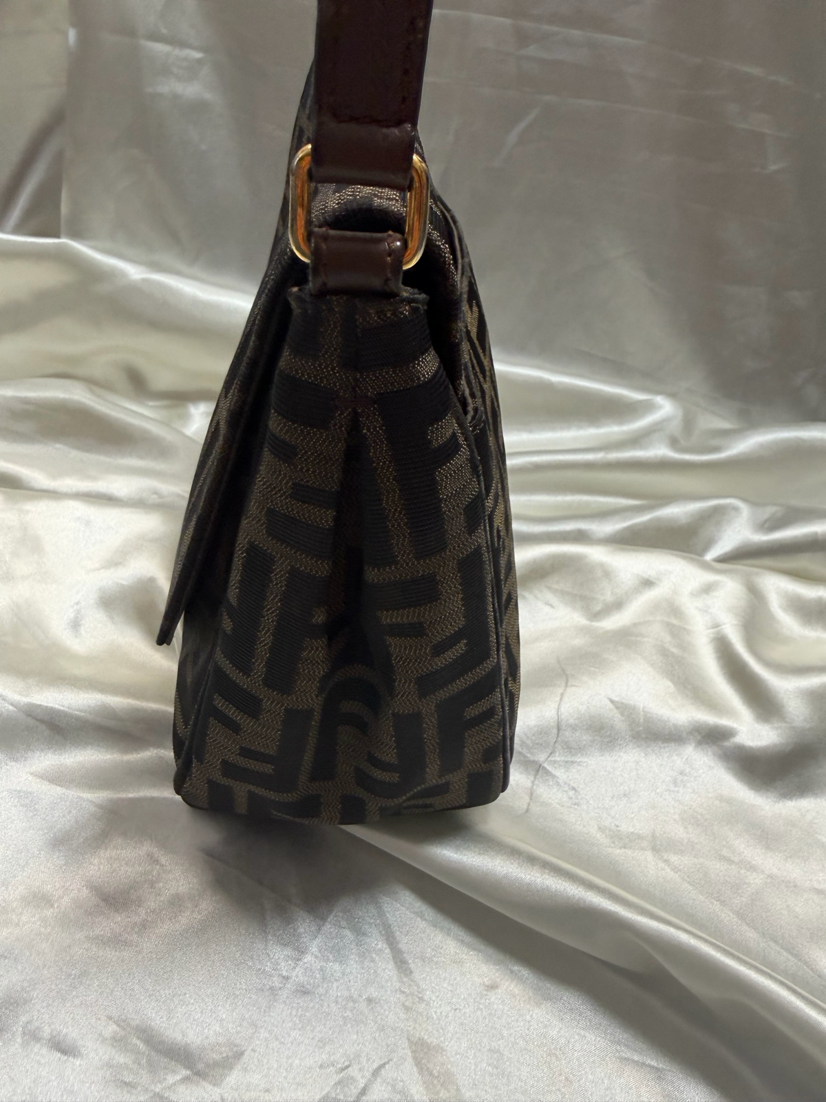 Fendi Zucca Tobacco Messenger Crossbody Sling