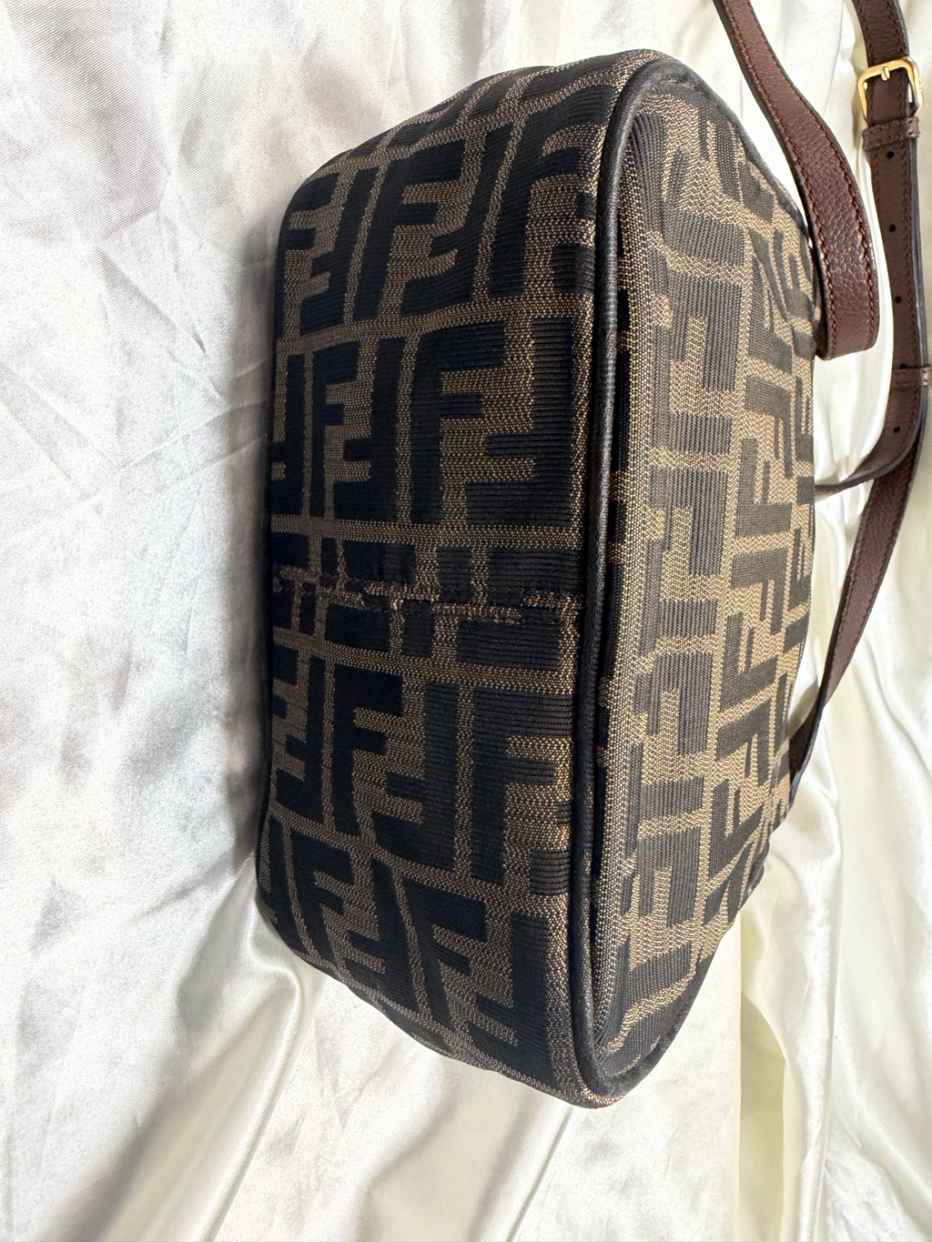 Fendi Zucca Tobacco Messenger Crossbody Sling