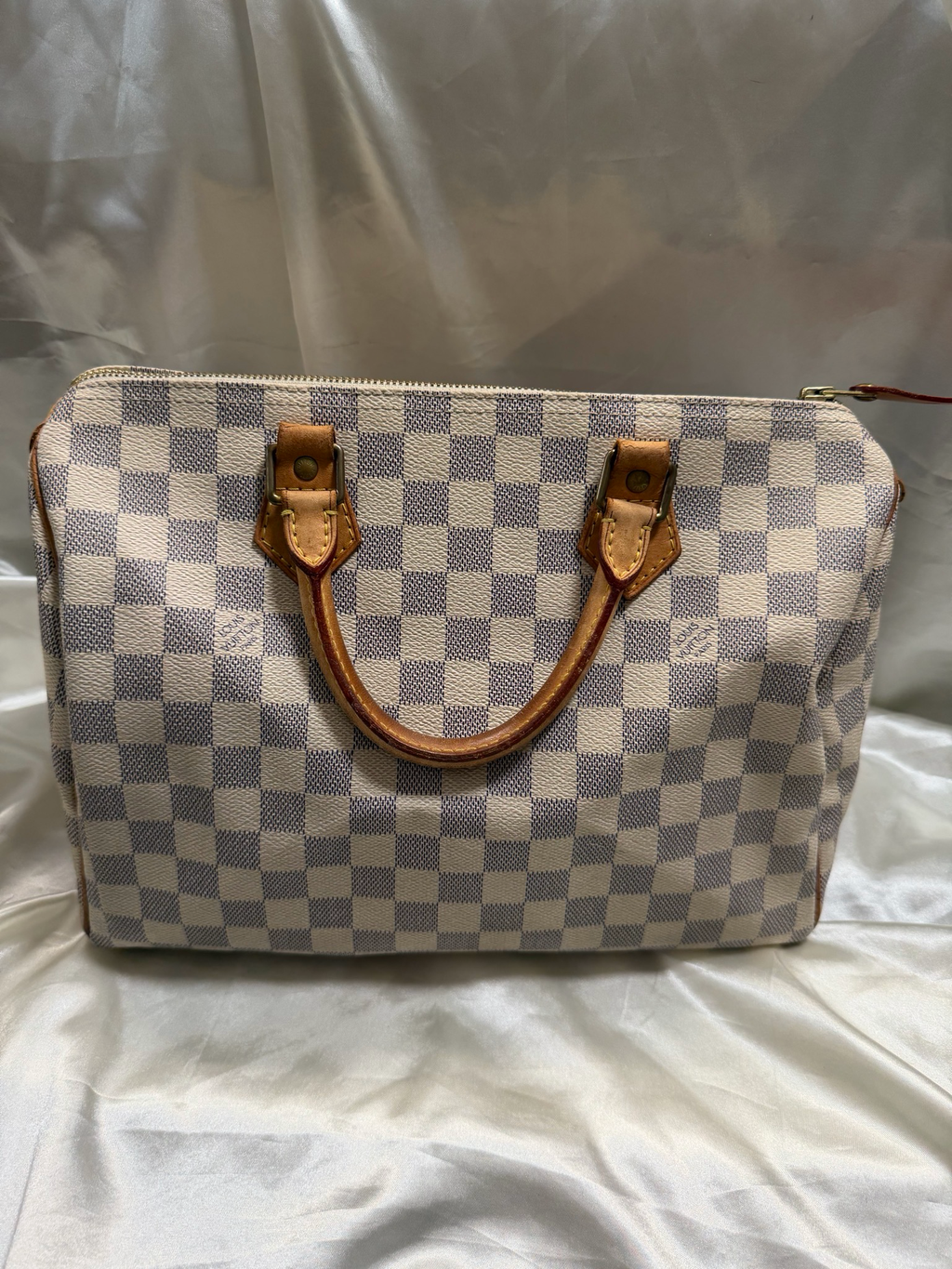 Louis Vuitton Speedy 30 Damier Azur Top Handle Satchel Bowler