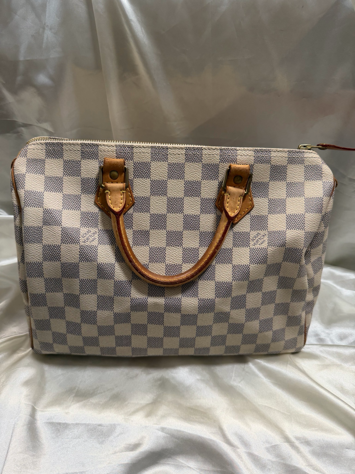 Louis Vuitton Speedy 30 Damier Azur Top Handle Satchel Bowler