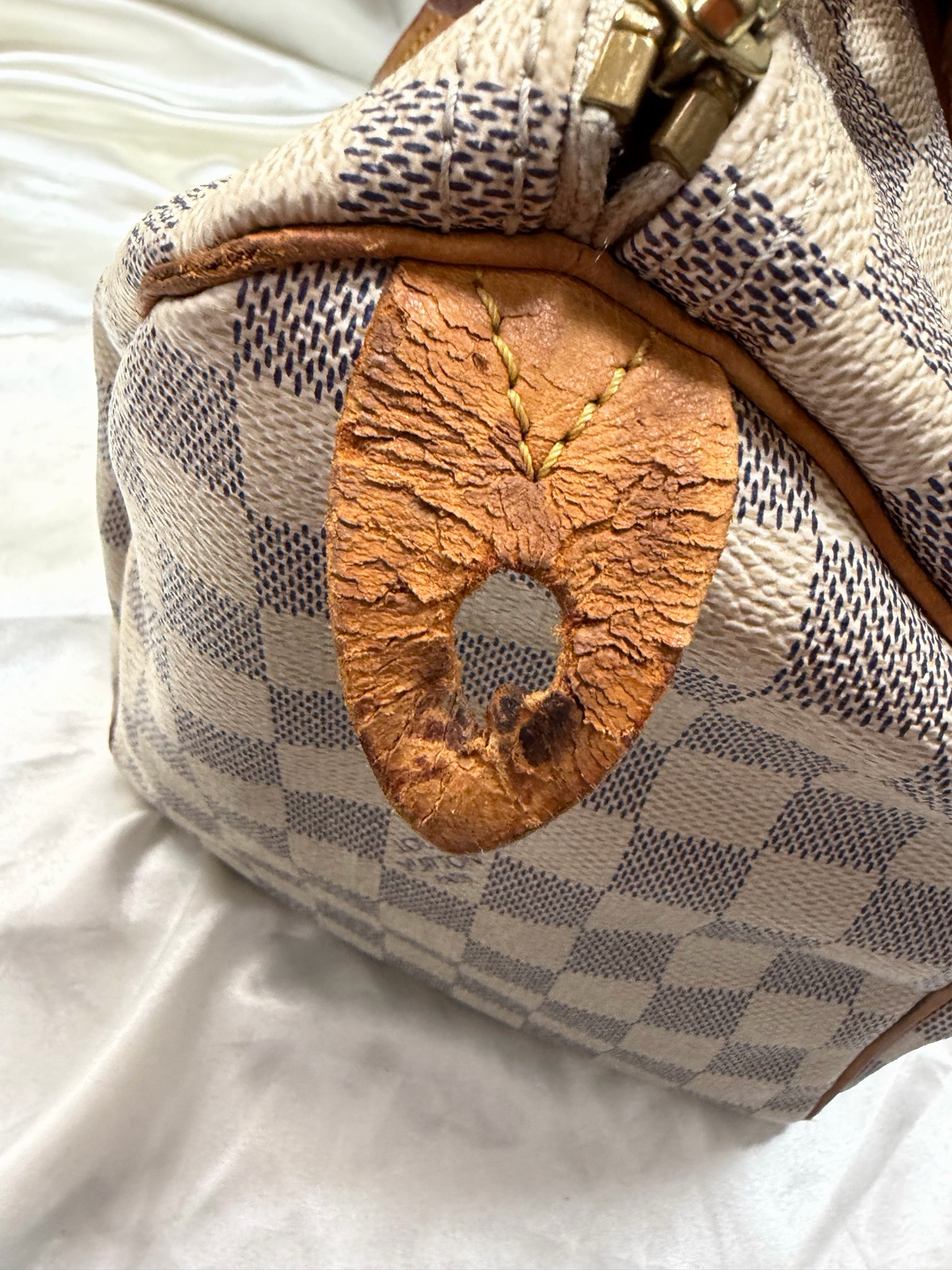 Louis Vuitton Speedy 30 Damier Azur Top Handle Satchel Bowler