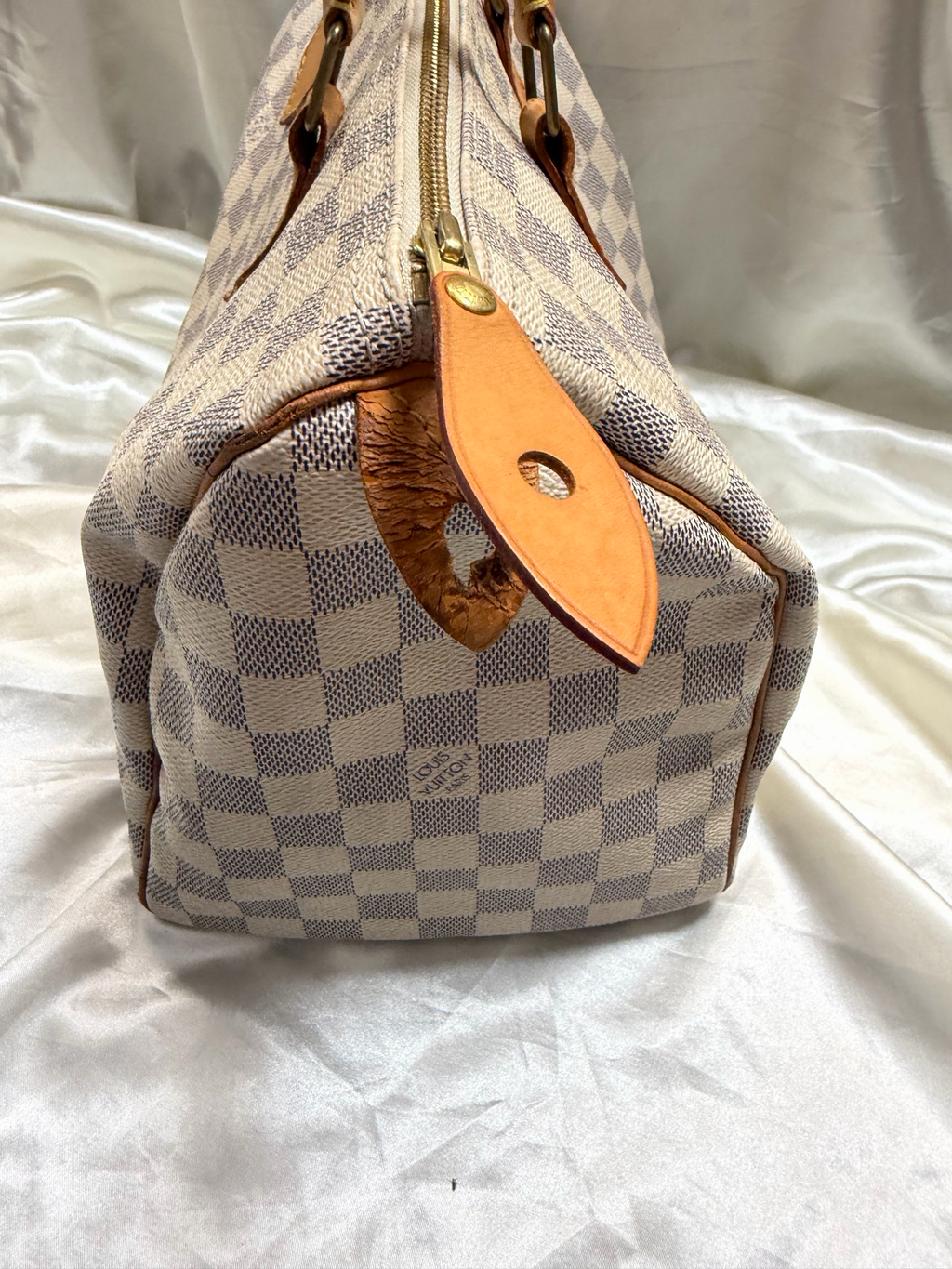 Louis Vuitton Speedy 30 Damier Azur Top Handle Satchel Bowler