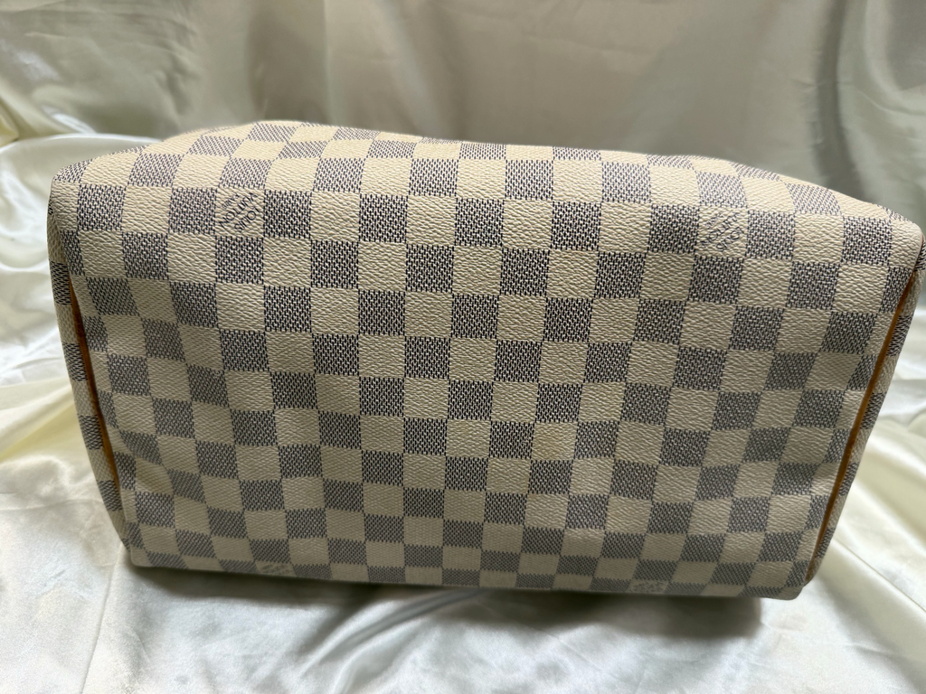 Louis Vuitton Speedy 30 Damier Azur Top Handle Satchel Bowler