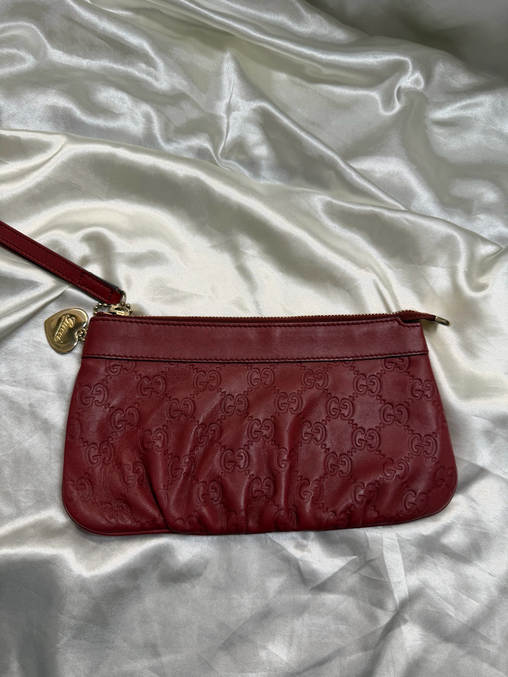 Gucci Monogram Leather Guccissima Pochette Zipper