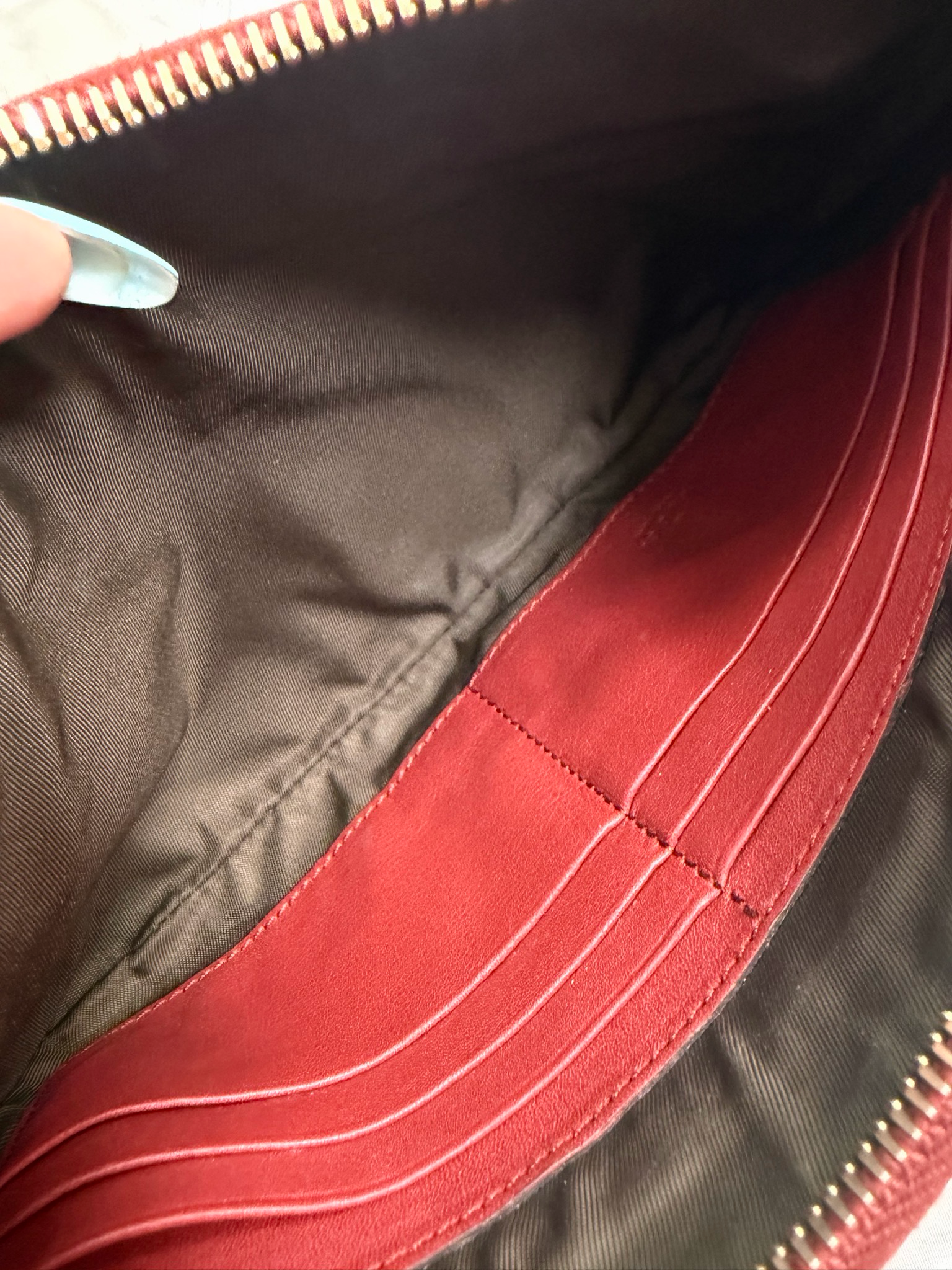 Gucci Monogram Leather Guccissima Pochette Zipper