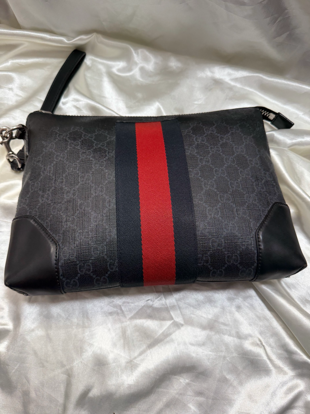 Gucci Supreme Web Clutch Zipper Toiletry