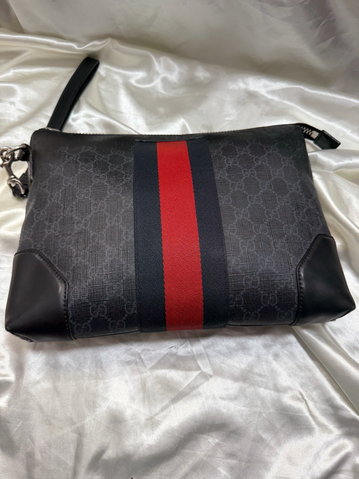 Gucci Supreme Web Clutch Zipper Toiletry
