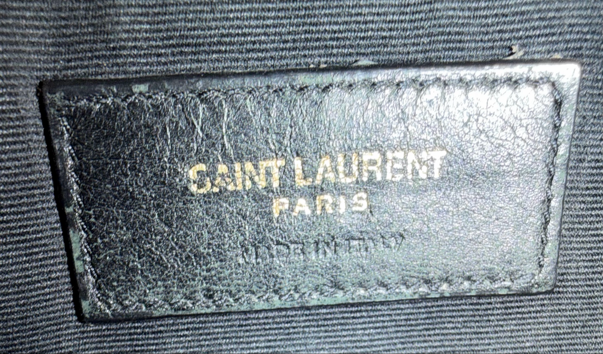 Saint Laurent Calfskin Flat Black Zipper Case