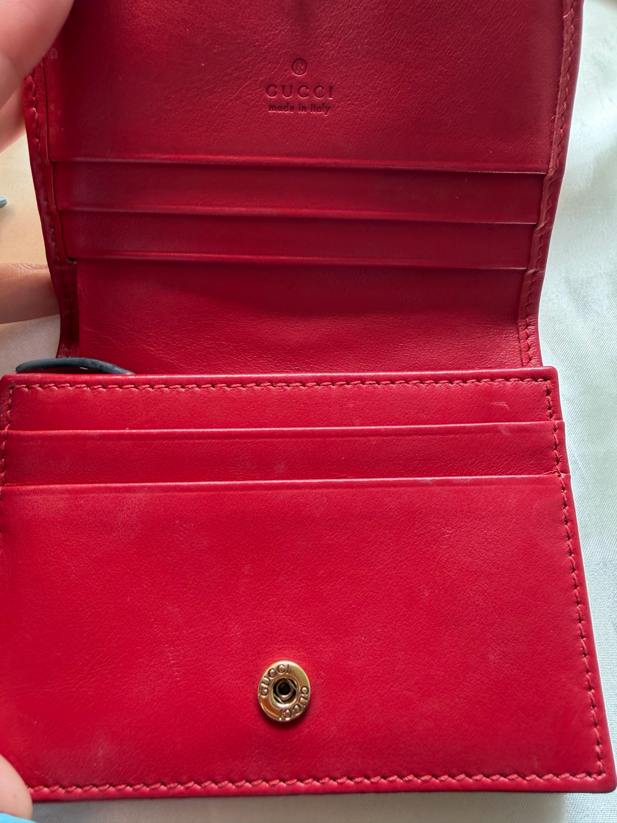 Gucci Marmont Card Wallet Holder in Red