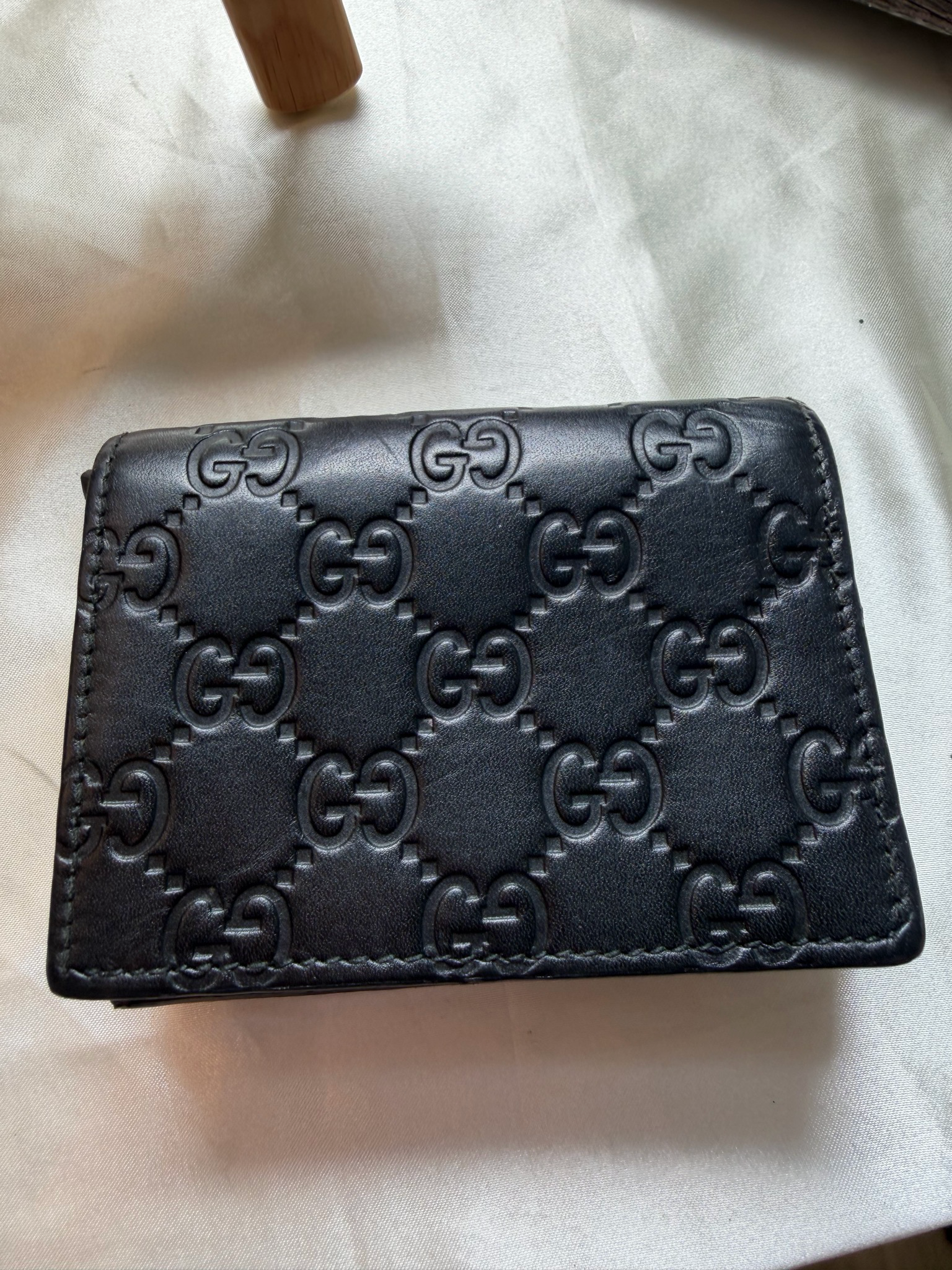 Gucci Cat Guccissima Card Wallet in Black